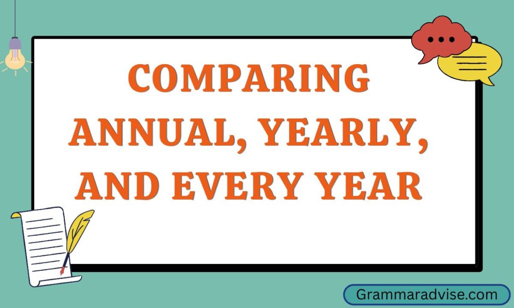 Comparing Annual, Yearly, and Every Year