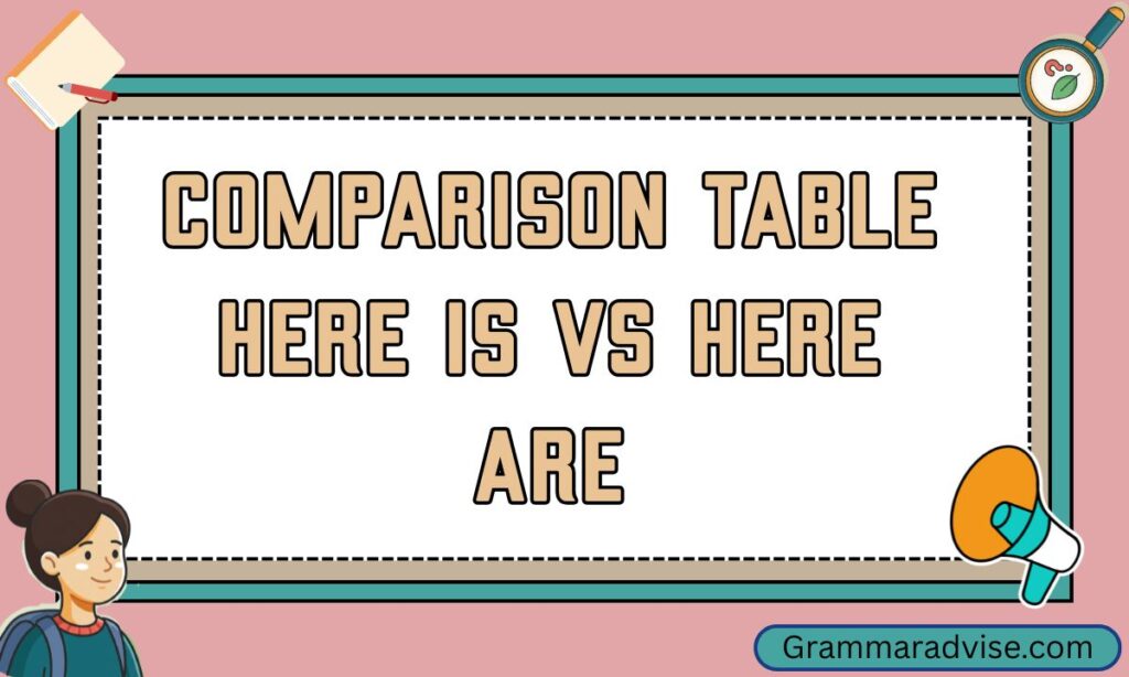 Comparison Table Here Is vs Here Are