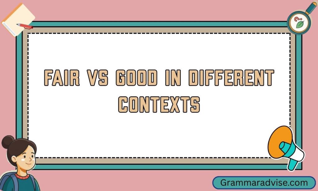 Fair vs Good in Different Contexts