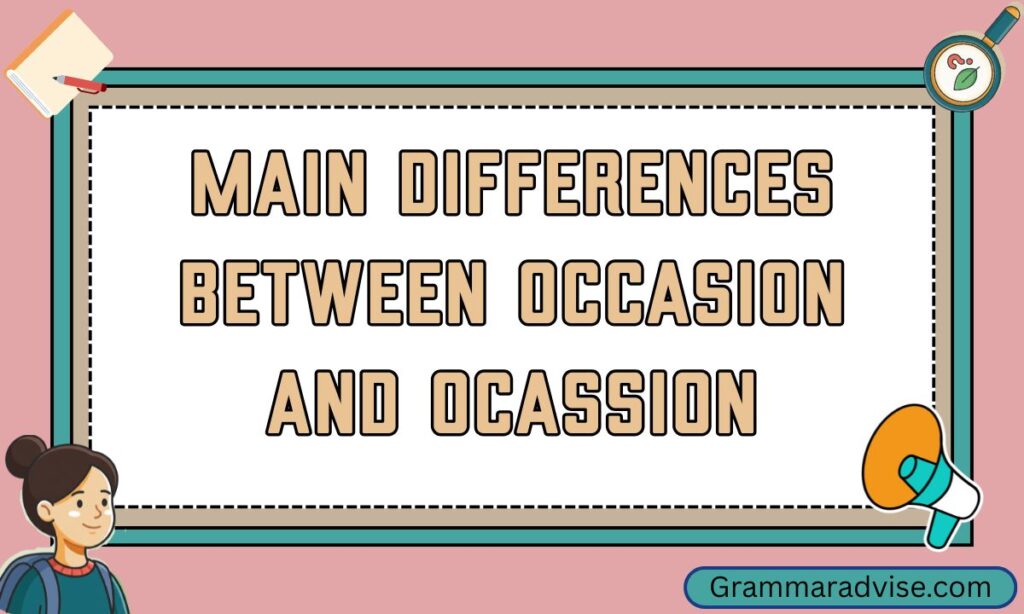 Main Differences Between Occasion and Ocassion