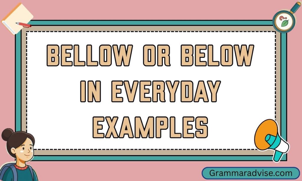 Bellow or Below in Everyday Examples