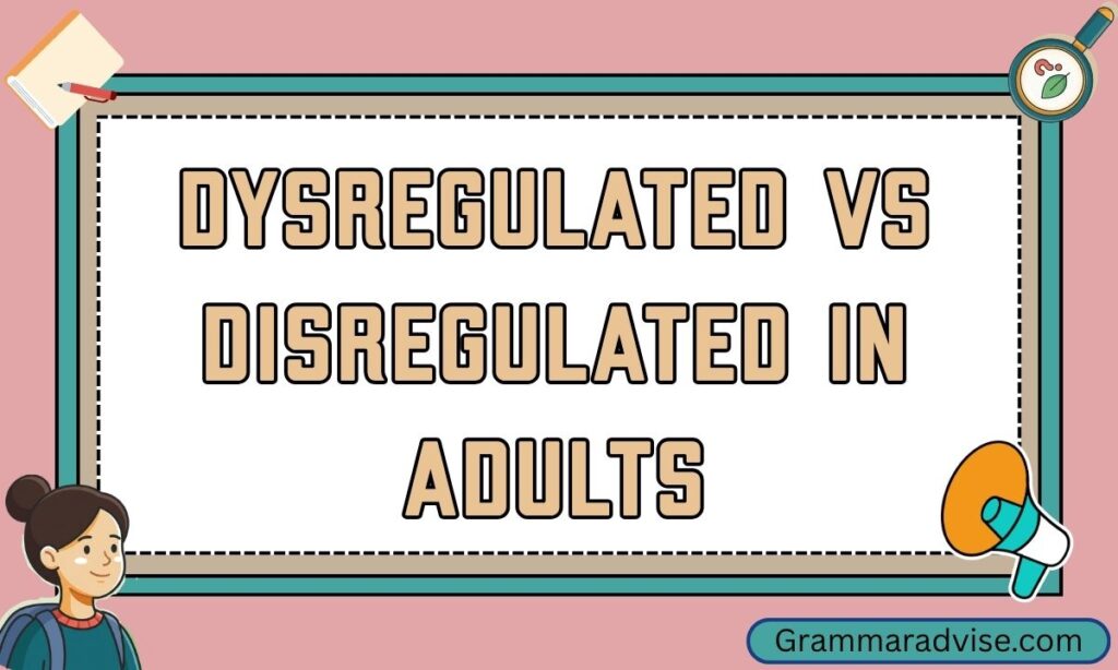 Dysregulated vs disregulated in adults